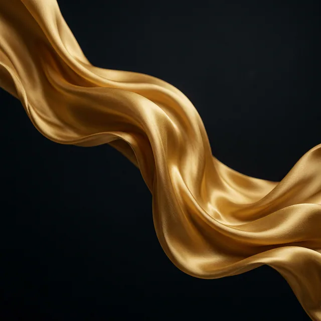 Seda dorada fluyendo en un ambiente noir