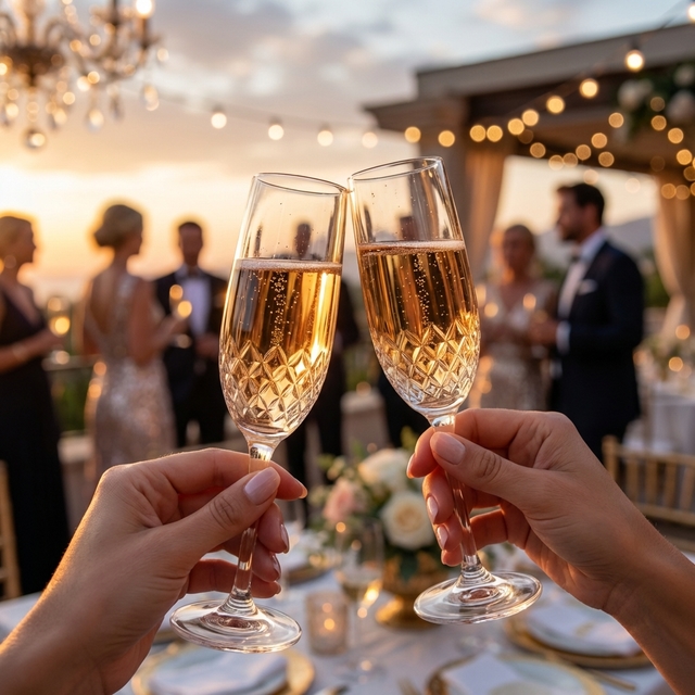 Celebración elegante con brindis