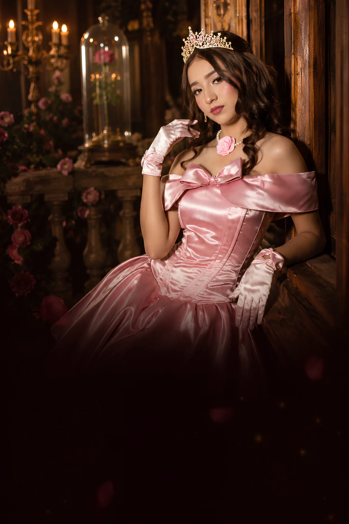 Vista principal del demo de XV años estilo Enchanted Rose